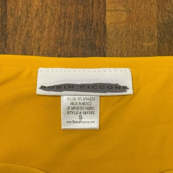 Robin Piccone Ava Luca Bikini Bottom Yellow/ Gold size Small Barbell Swim NEW - Picture 6 of 7